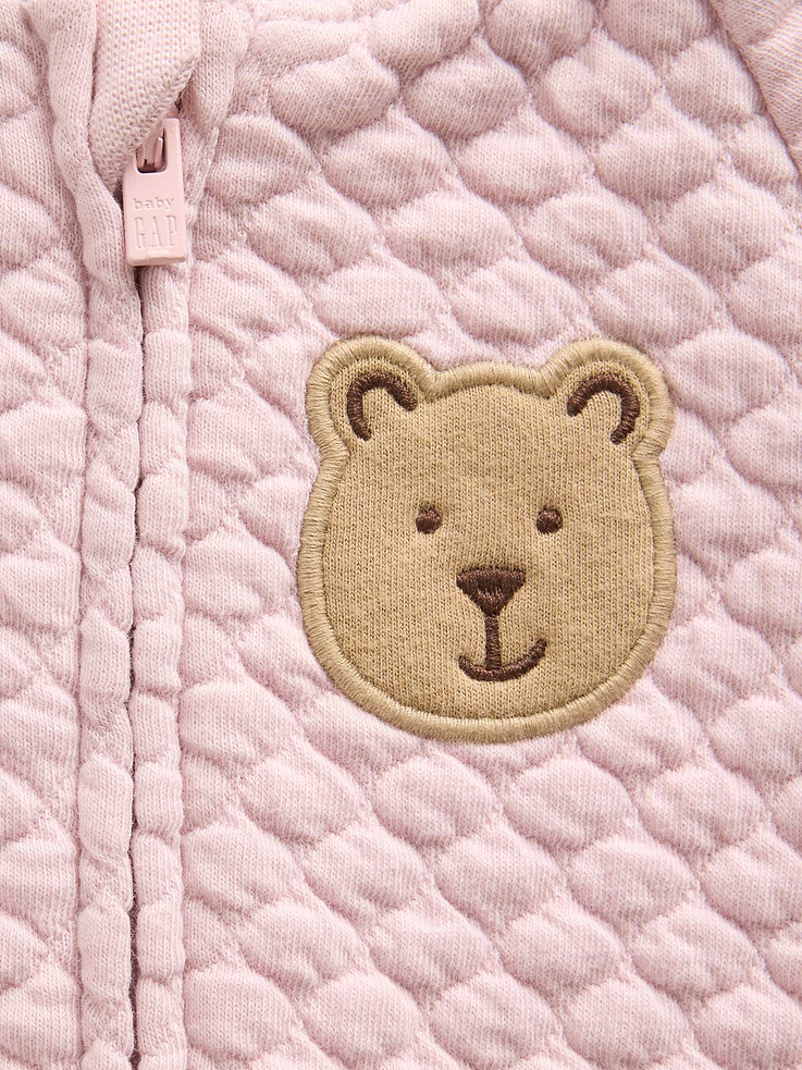 Image number 3 showing, Baby Quilted Raglan One-Piece