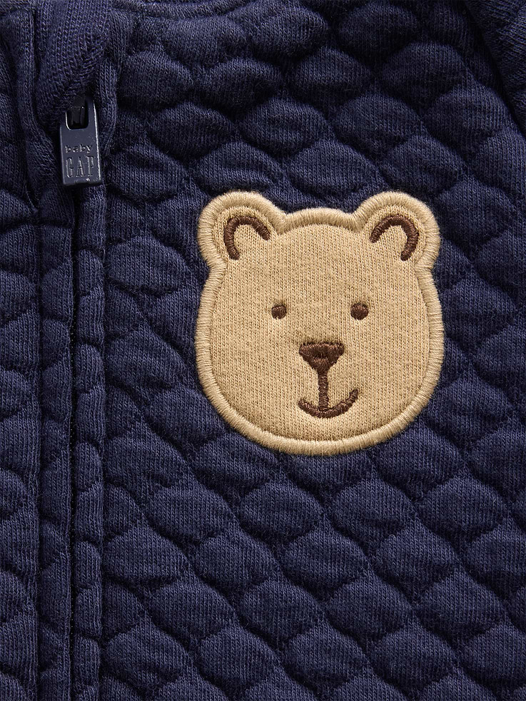 Image number 3 showing, Baby Quilted Raglan One-Piece