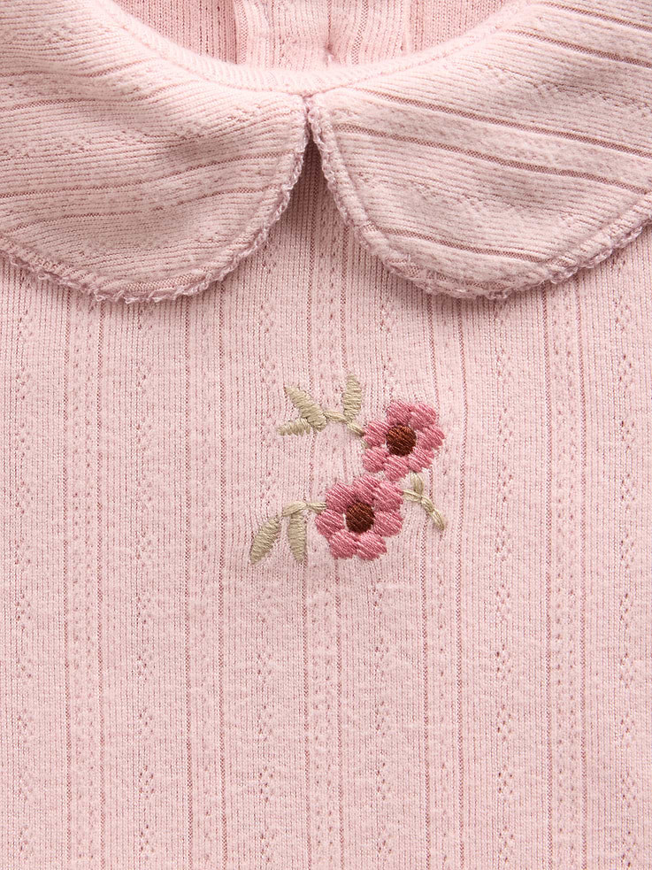 Image number 3 showing, Baby Softspun Pointelle Collared One-Piece