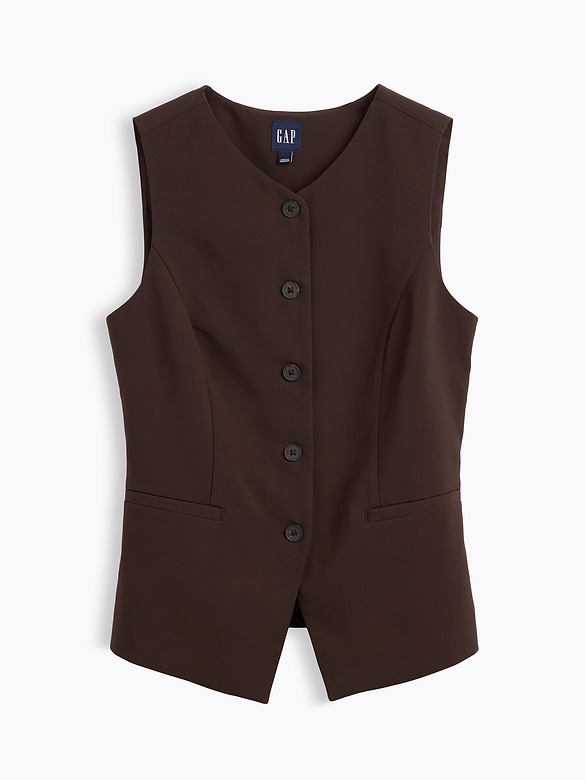 High-Neck Longline Vest
