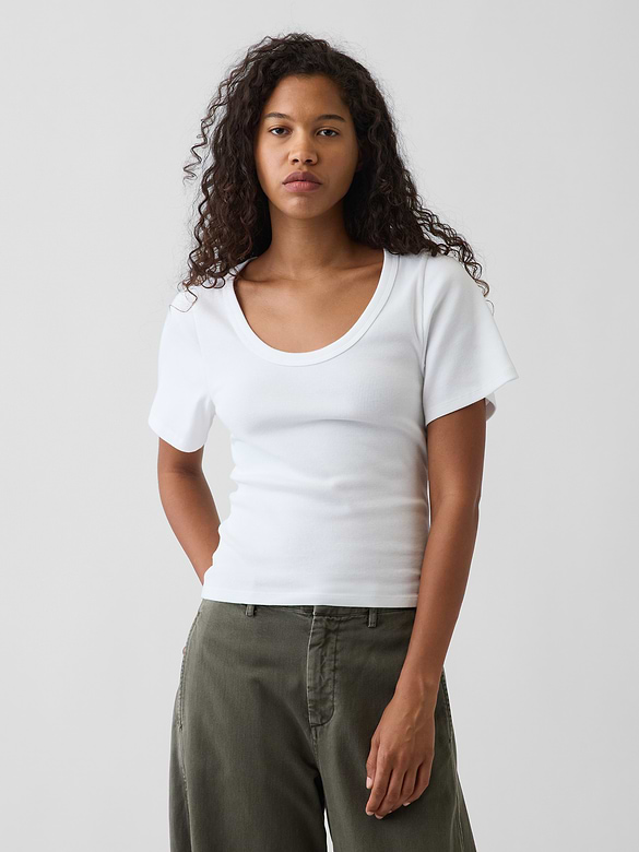 Rib Scoop T-Shirt