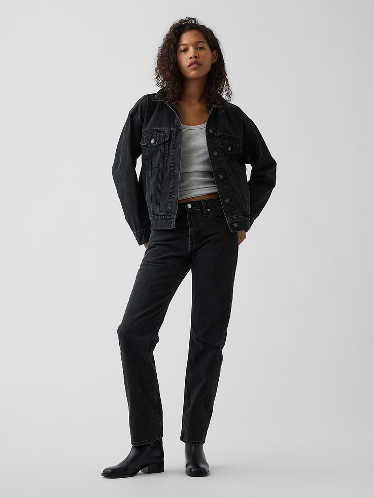 Image number 1 showing, Mid Rise Straight Taper Jeans