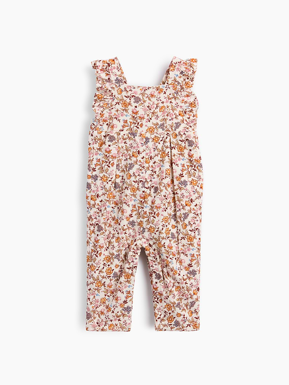 Baby Floral Corduroy Overalls