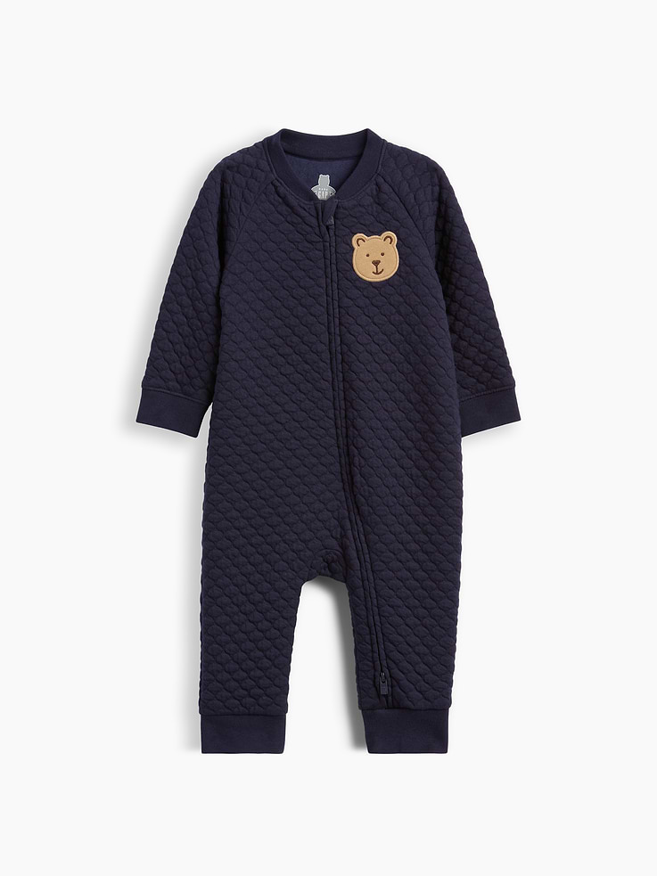Image number 1 showing, Baby Quilted Raglan One-Piece