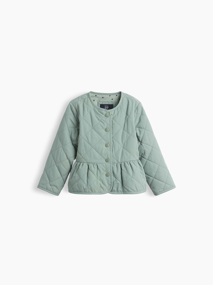 Image number 1 showing, Baby & Toddler Quilted Peplum Jacket