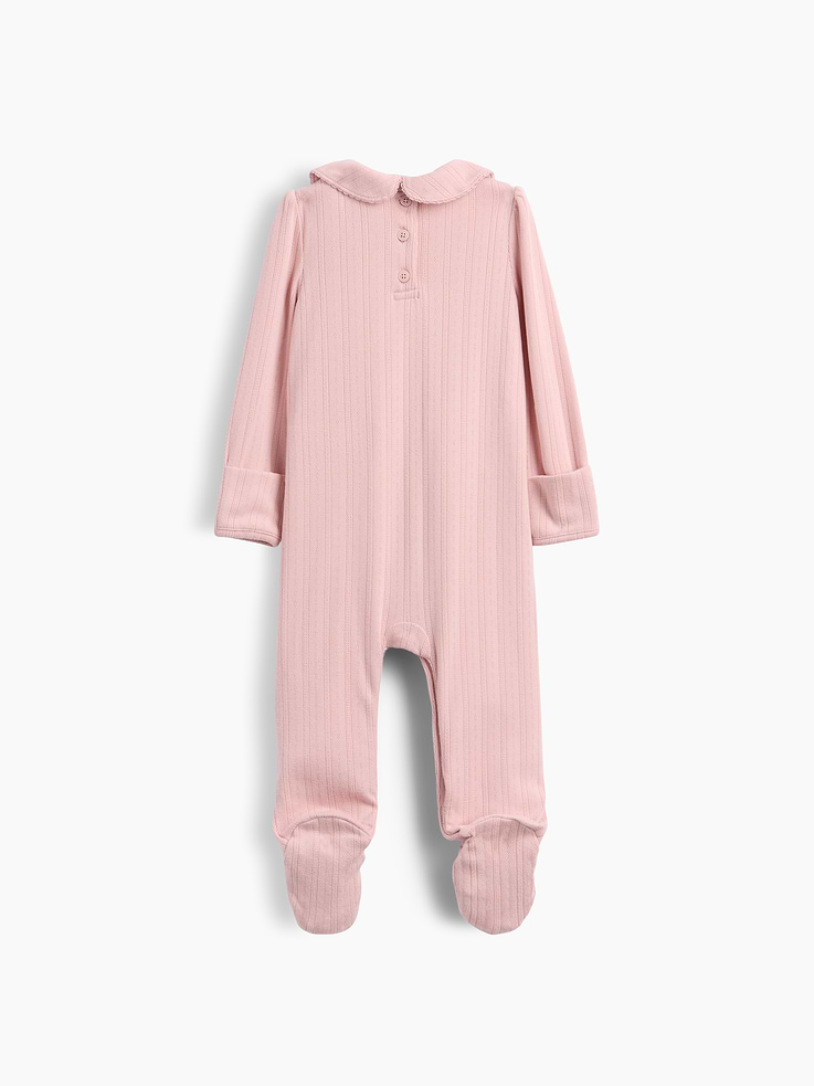 Image number 2 showing, Baby Softspun Pointelle Collared One-Piece