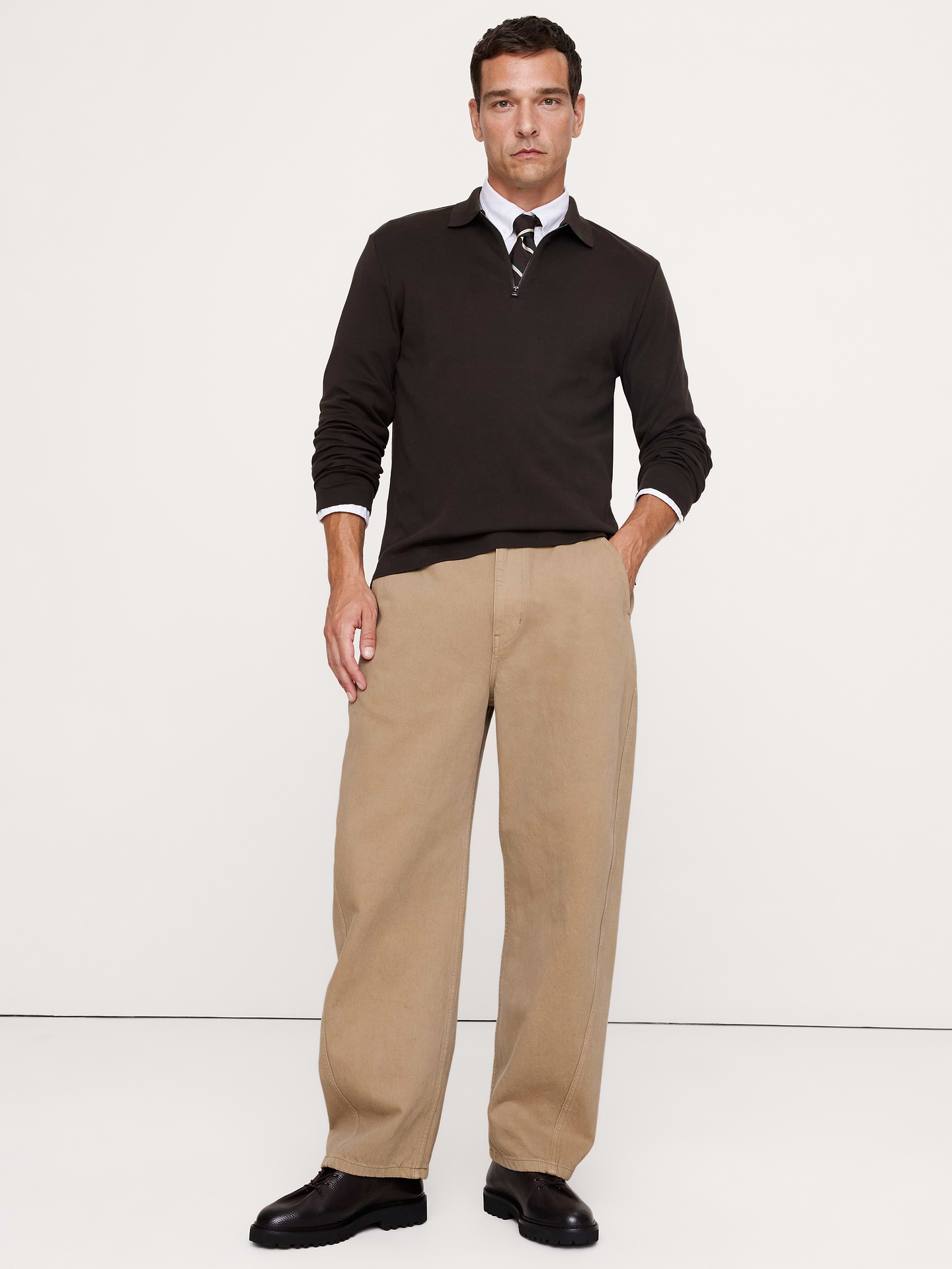 Image number 1 showing, Luxury-Touch Quarter-Zip Polo
