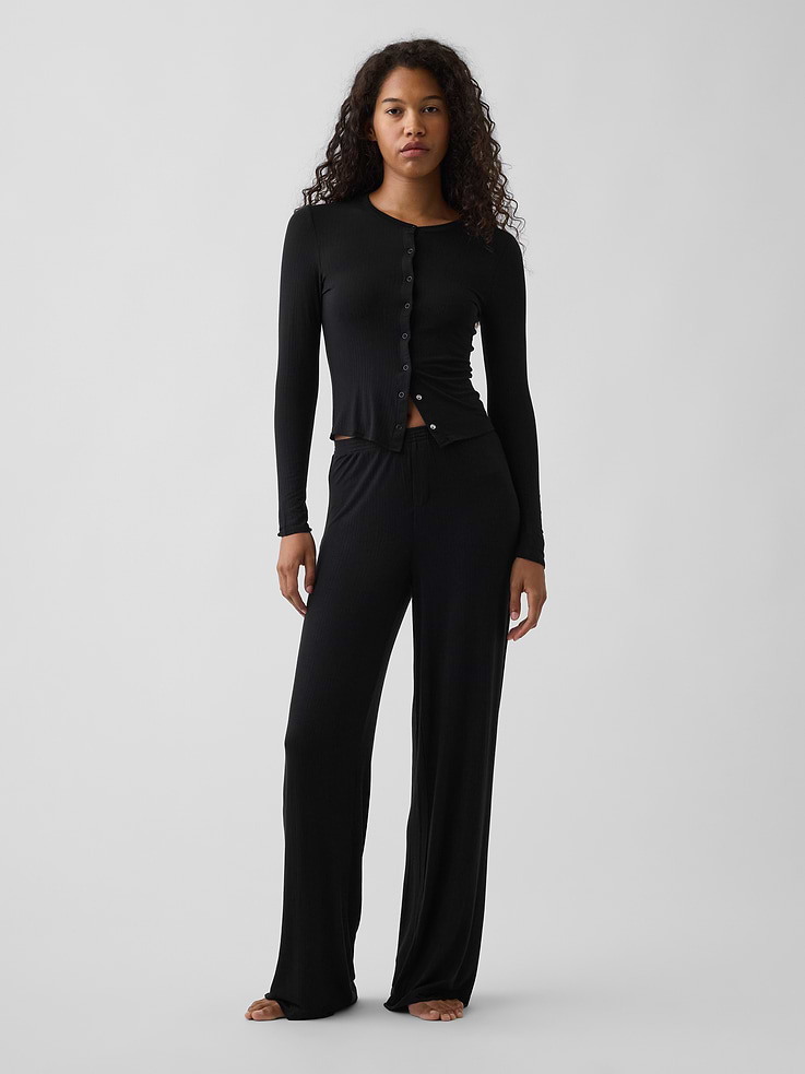Image number 2 showing, SoftMade Modal Rib PJ Cardigan