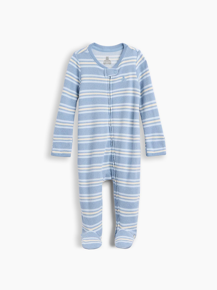 Image number 1 showing, Baby Softspun Waffle Footed One-Piece
