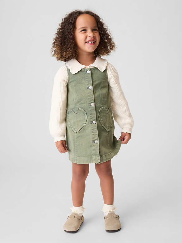 Baby & Toddler Denim Heart Pocket Shift Dress