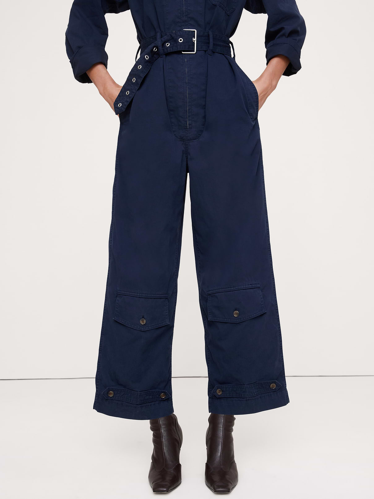 Image number 8 showing, Cotton Twill Zip Jumpsuit