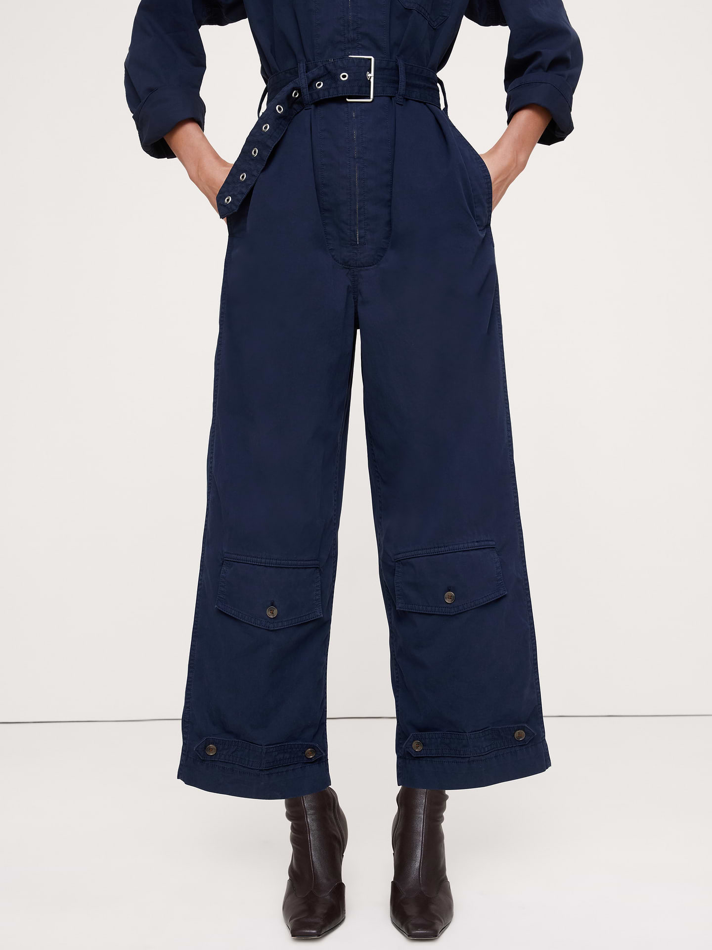 Image number 5 showing, Cotton Twill Zip Jumpsuit