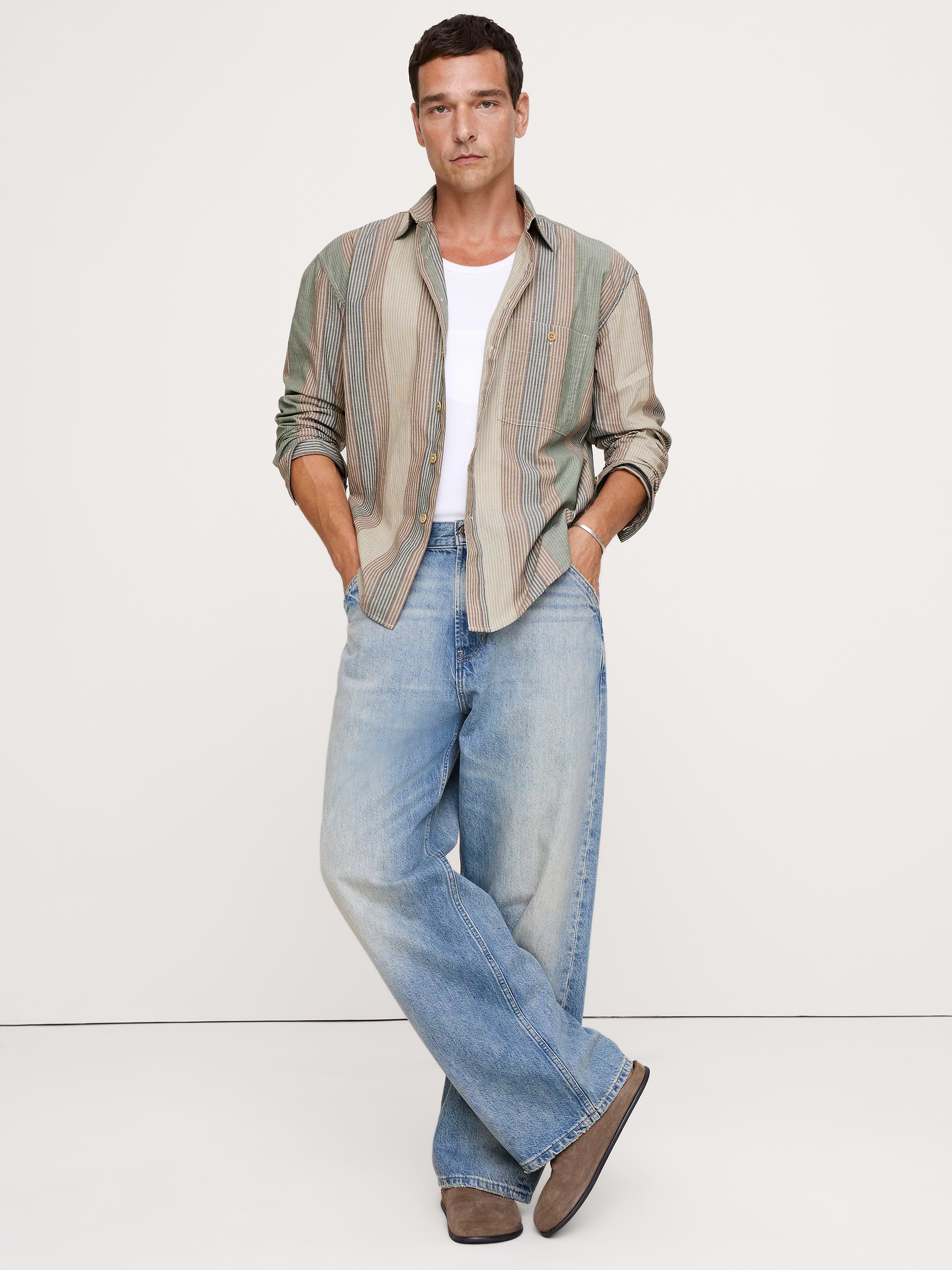 Image number 1 showing, Relaxed-Fit Washed Cotton Poplin Shirt