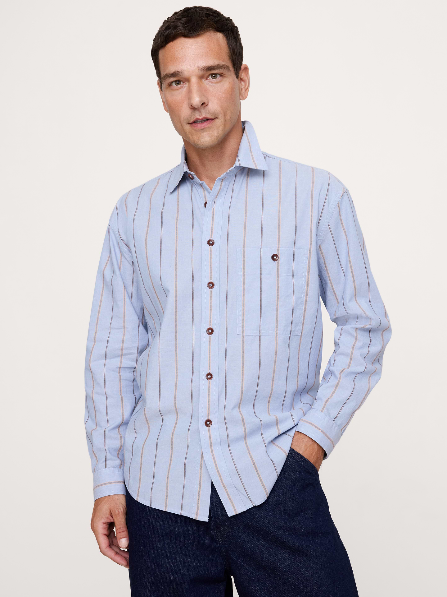 Image number 1 showing, Relaxed-Fit Washed Cotton Poplin Shirt