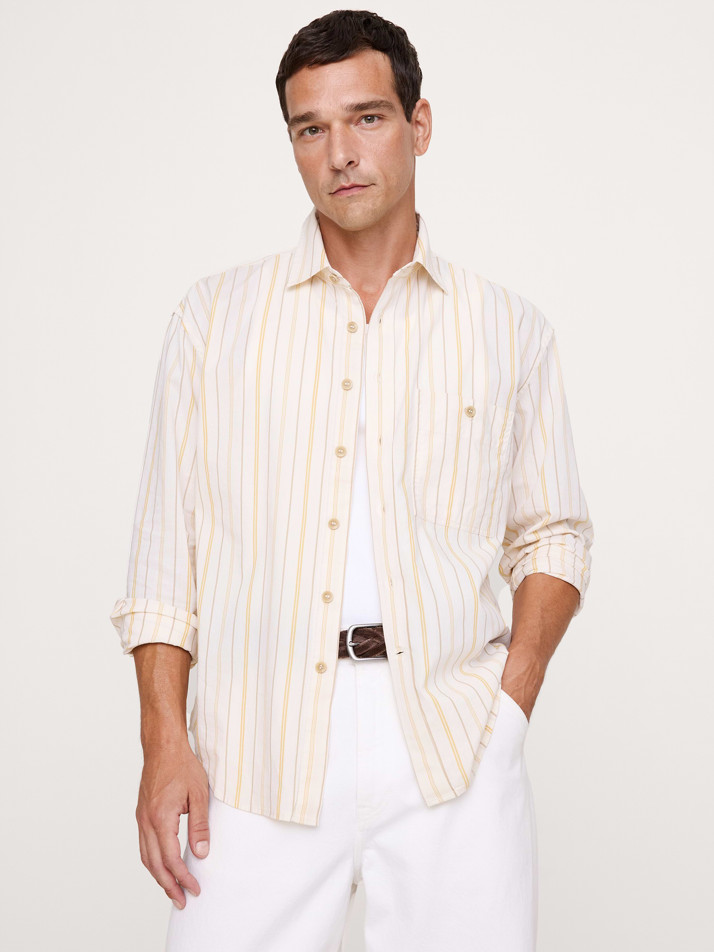 Image number 1 showing, Relaxed-Fit Washed Cotton Poplin Shirt