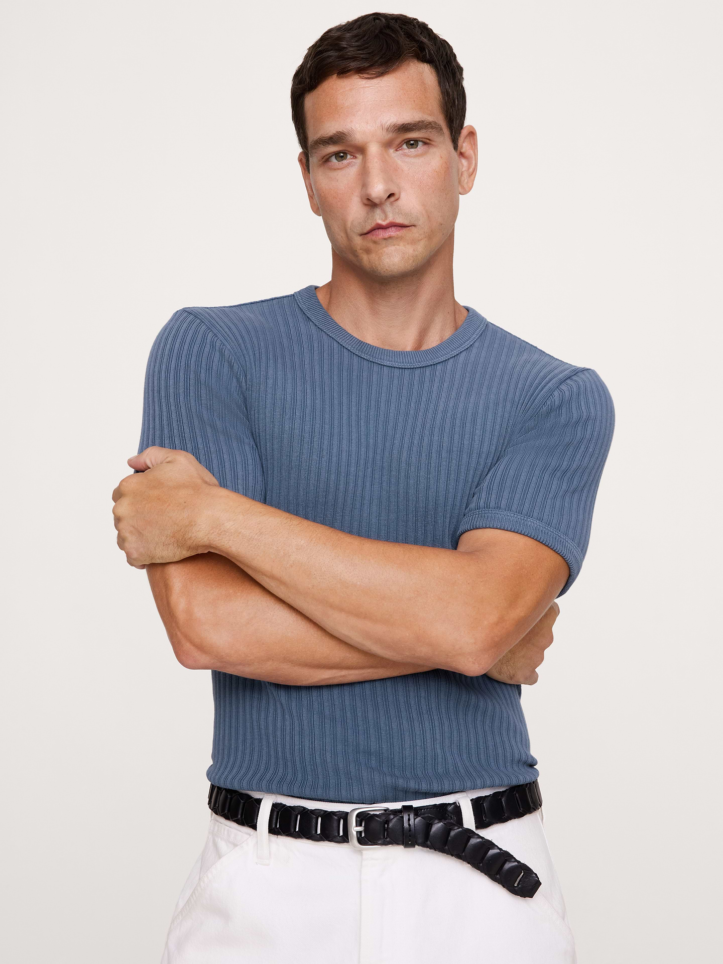 Image number 3 showing, Ribbed Stretch-Cotton Crew-Neck T-Shirt