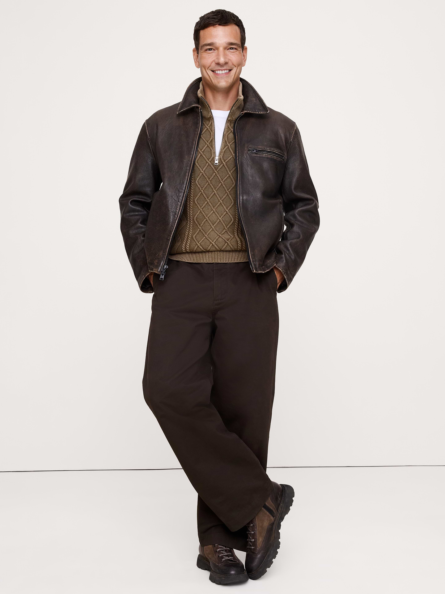 Image number 4 showing, Cotton Cable-Knit Quarter-Zip Sweater