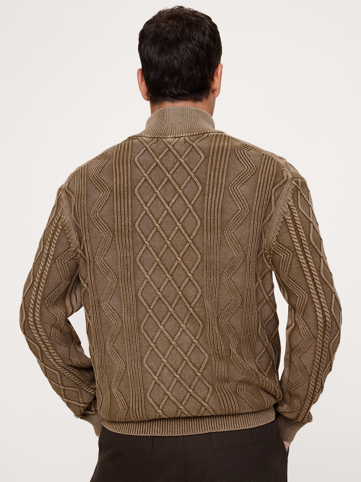 Image number 3 showing, Cotton Cable-Knit Quarter-Zip Sweater