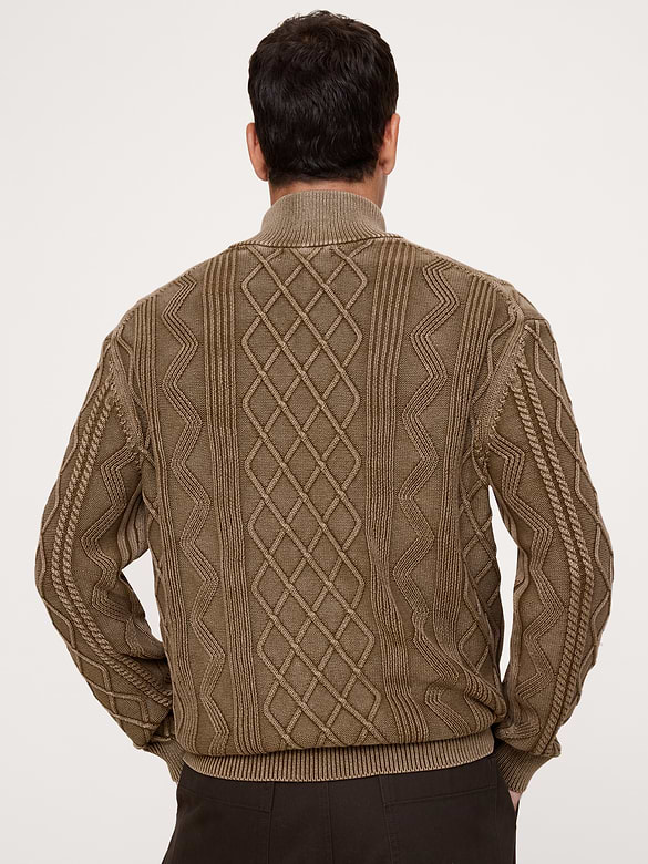 Cotton Cable-Knit Quarter-Zip Sweater
