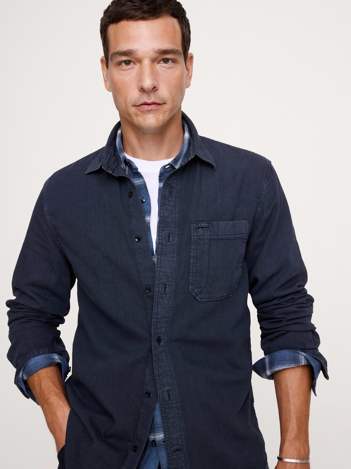 Image number 4 showing, Standard-Fit Chambray Shirt