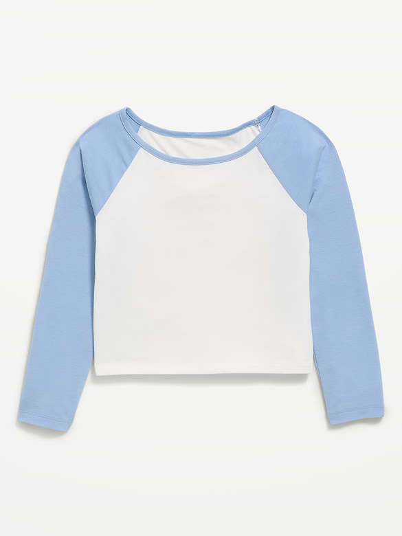 Long-Sleeve Raglan Cropped T-Shirt for Girls