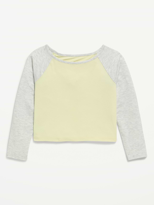 Long-Sleeve Raglan Cropped T-Shirt for Girls