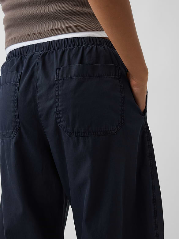 Poplin Easy Double-Knee Barrel Pants