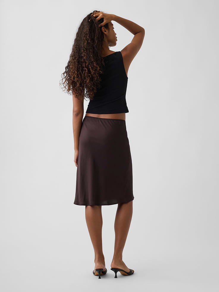 Image number 2 showing, Satin Bias-Cut Skirt