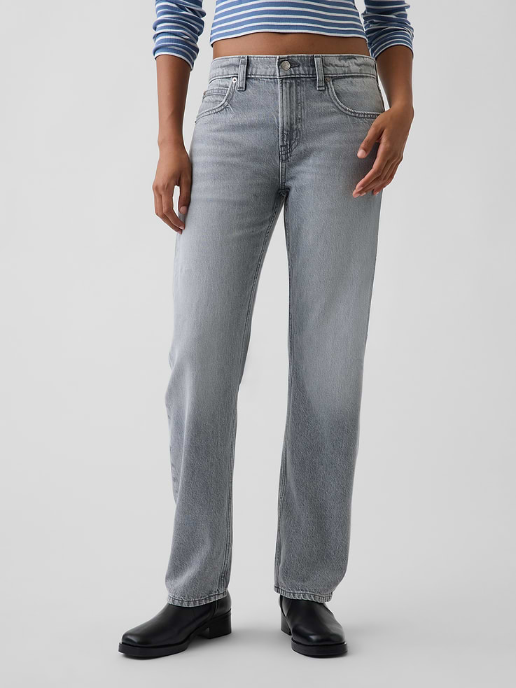 Image number 2 showing, Mid Rise Straight Taper Jeans