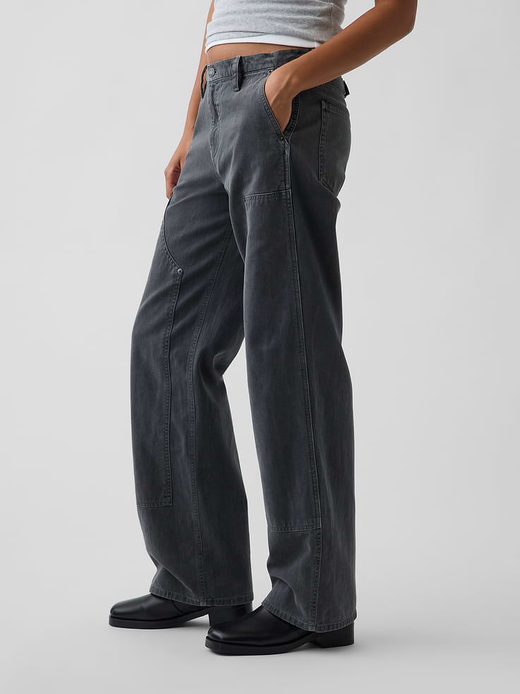 Image number 3 showing, Low Rise '90s Loose Double-Knee Carpenter Pants
