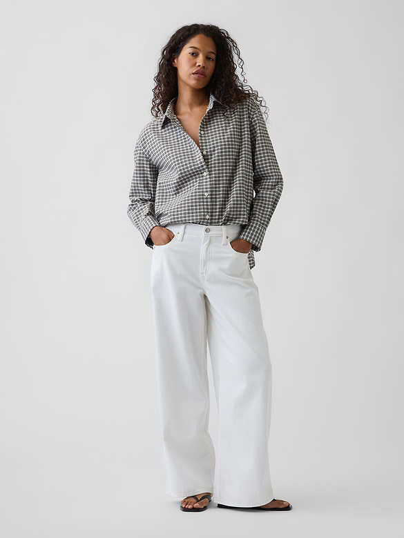 Seersucker Plaid Oversized Shirt