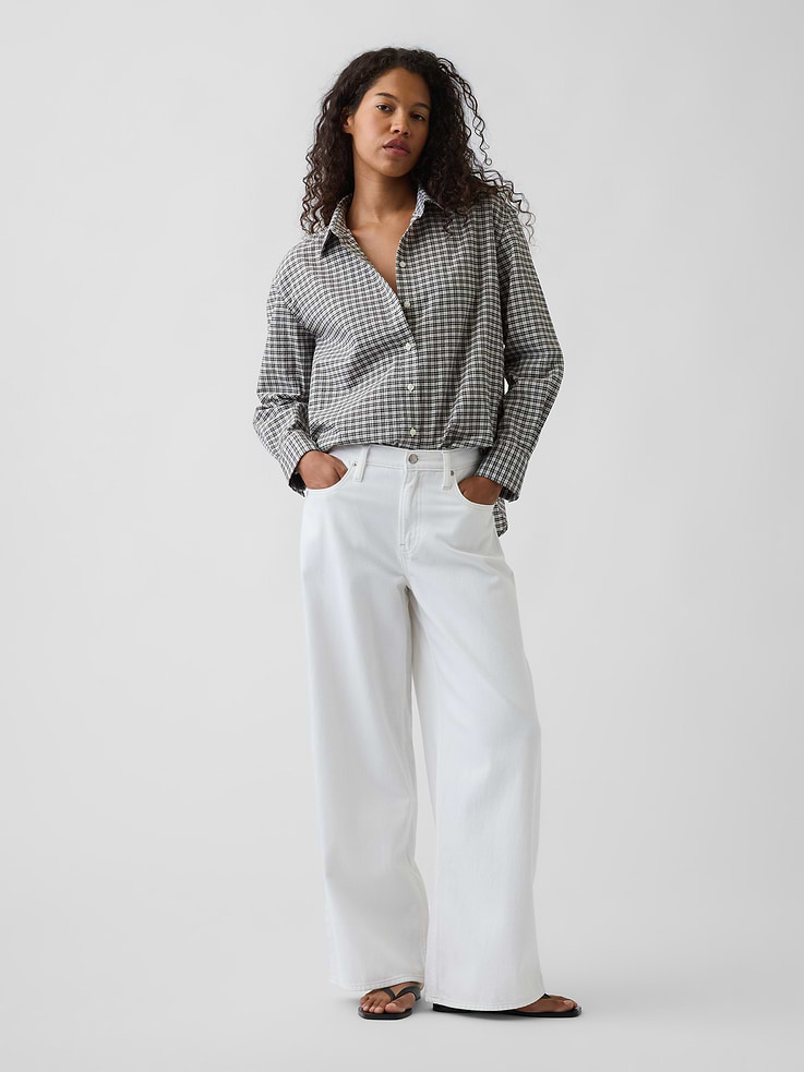Image number 2 showing, Seersucker Plaid Oversized Shirt