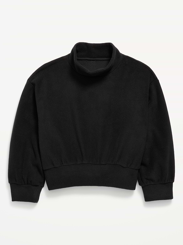 Long-Sleeve Mock-Neck Microfleece Top for Girls