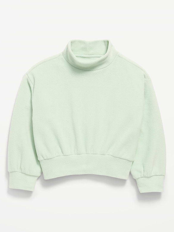 Long-Sleeve Mock-Neck Microfleece Top for Girls