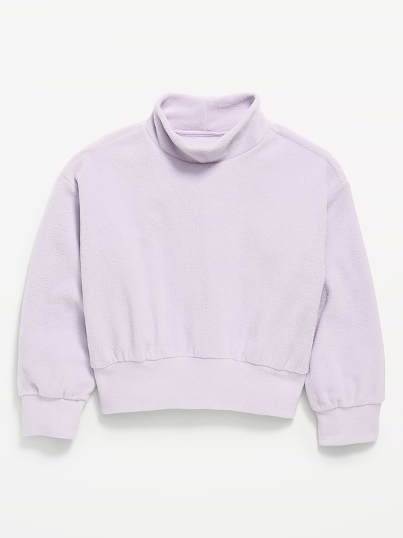 Long-Sleeve Mock-Neck Microfleece Top for Girls