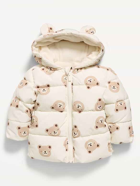 Water-Resistant Printed Critter Puffer Jacket for Baby