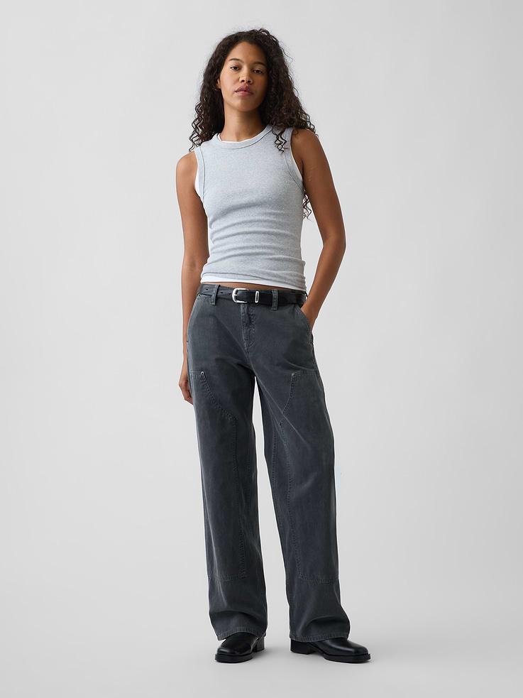 Image number 1 showing, Low Rise '90s Loose Double-Knee Carpenter Pants
