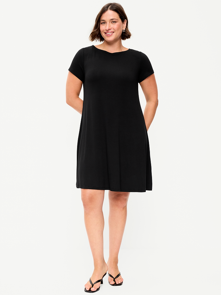 Image number 7 showing, Short-Sleeve Mini Swing Dress
