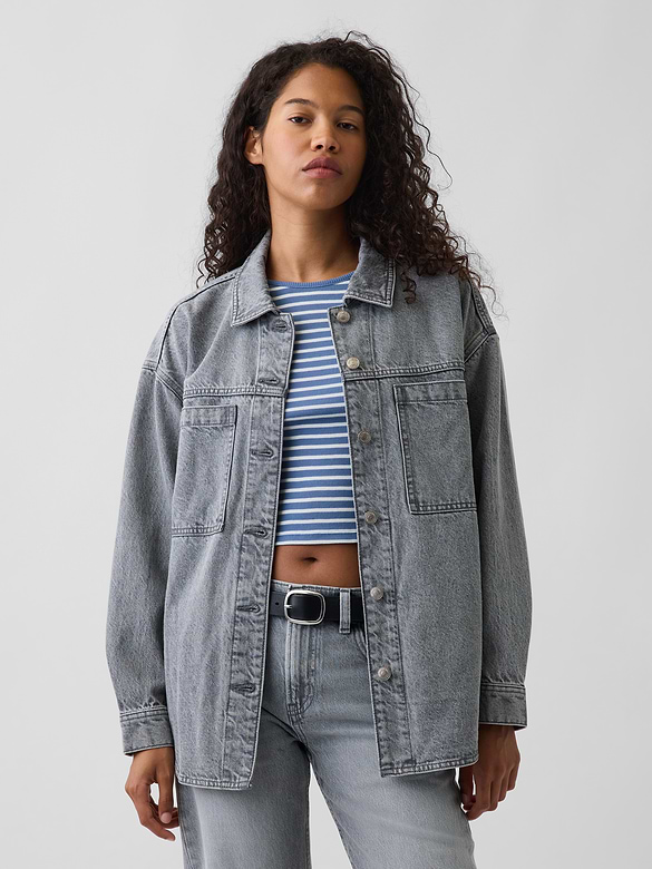 Denim Oversized Shirt Jacket