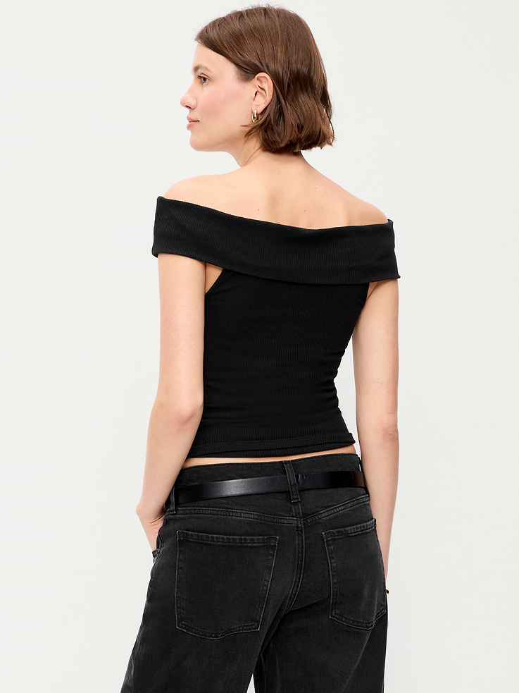 Image number 2 showing, Off-The-Shoulder Fitted Top