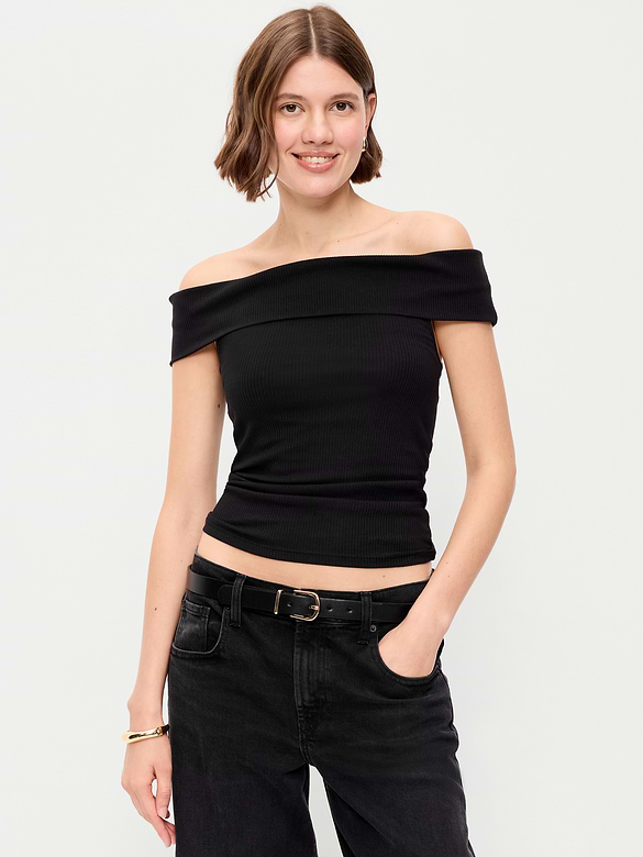Off-The-Shoulder Fitted Top