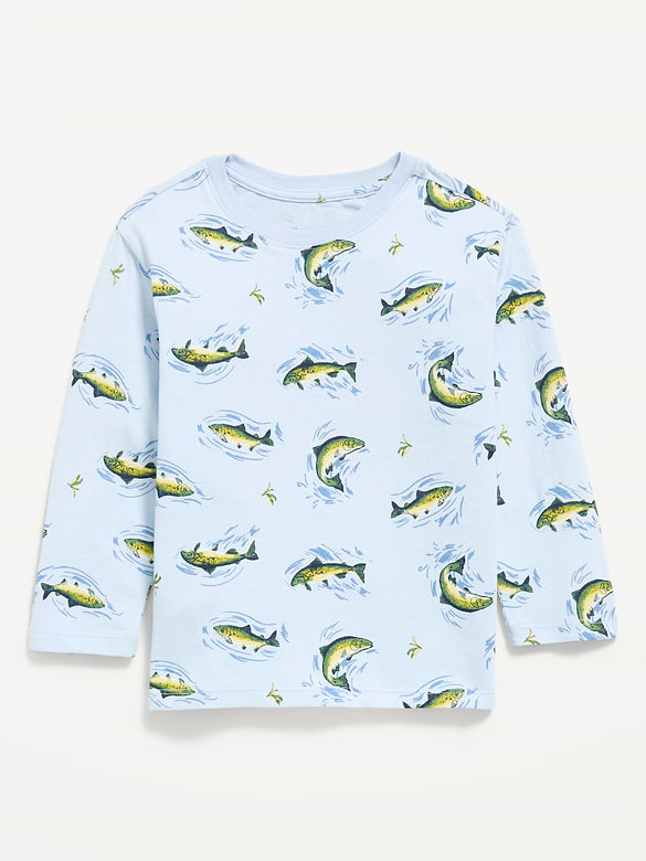 Printed Long-Sleeve Unisex T-Shirt for Toddler