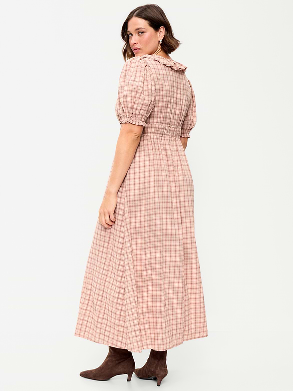 Ruffle-Trim Boho Maxi Dress