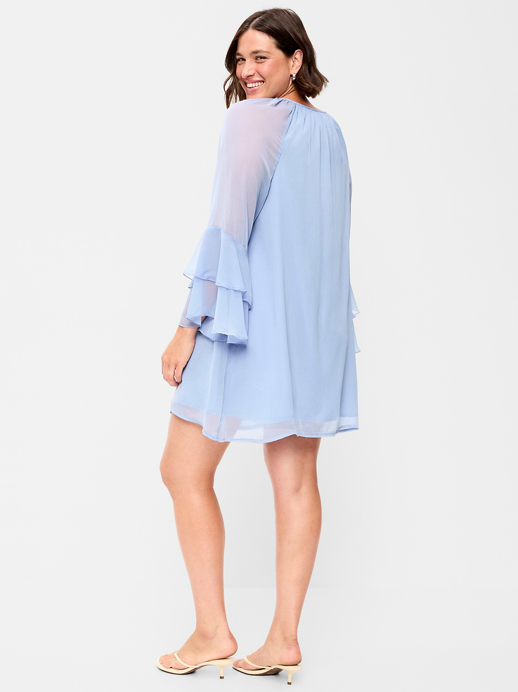Image number 8 showing, Bell-Sleeve Boho Mini Dress