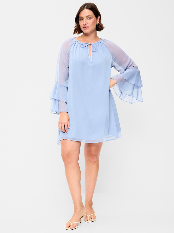 Image number 7 showing, Bell-Sleeve Boho Mini Dress