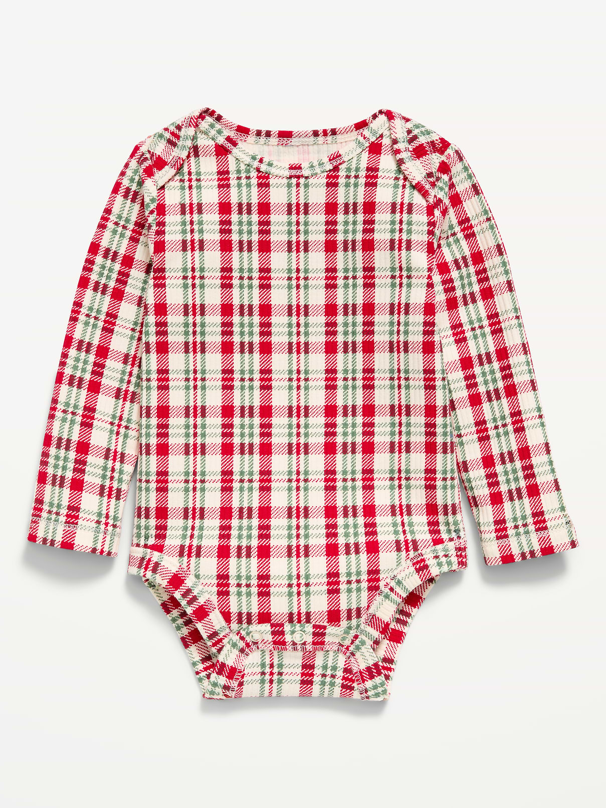 Image 1 of 1, rib-knit envelope neckline, long sleeves, snaps along inseam, all-over print, Product #911084