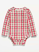 Image 1 of 1, rib-knit envelope neckline, long sleeves, snaps along inseam, all-over print, Product #911084