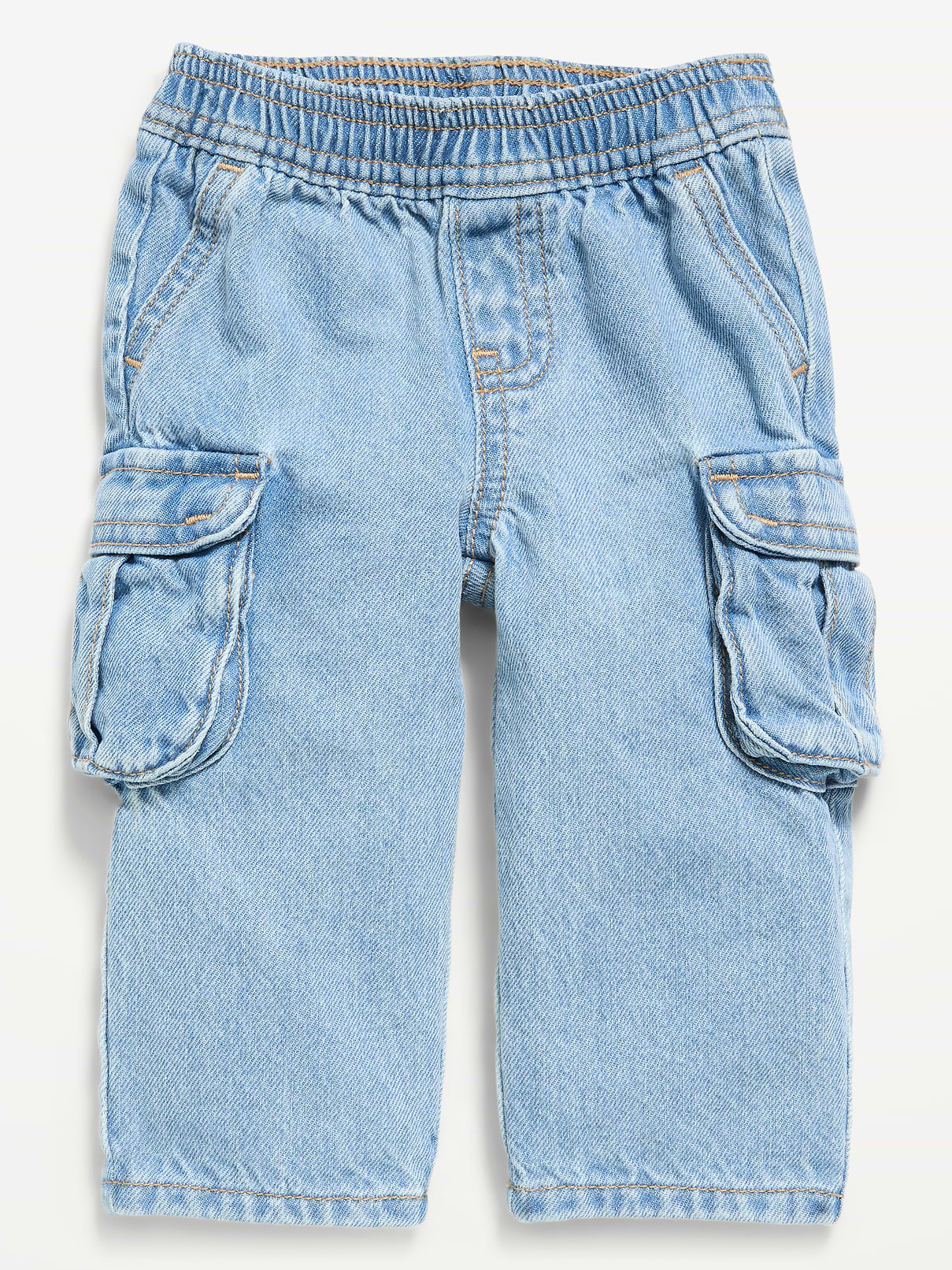 Image 1 of 1, elasticized waistband, faux fly, cargo pockets at each leg, barrel leg, Product #1187737