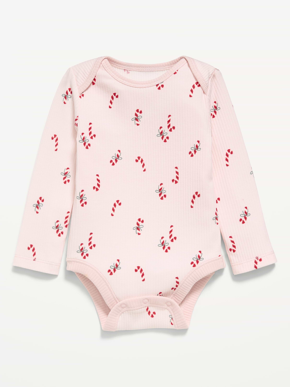 Image 1 of 1, rib-knit envelope neckline, short sleeves, snaps along inseam, all-over print, Product #1181697