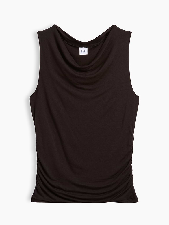 Sleeveless Cowl-Neck Top